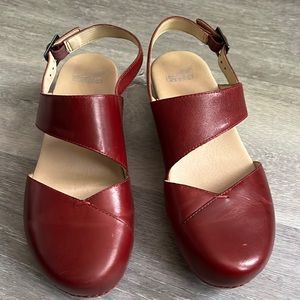 Burgundy/red Dansko Clogs